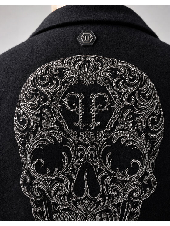 PHILIPP PLEIN PHILIPP PLEIN Zimní kabát 31440 Černá Regular Fit