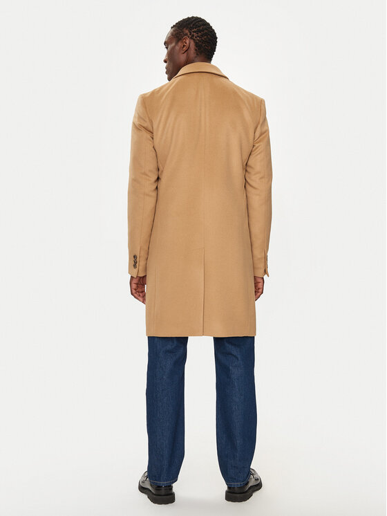 BOSS Boss Volneni plašč H-Hyde 50525739 Bež Slim Fit