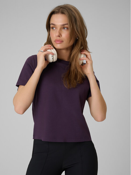4F 4F T-Shirt ESSENTIALS Fioletowy Regular Fit