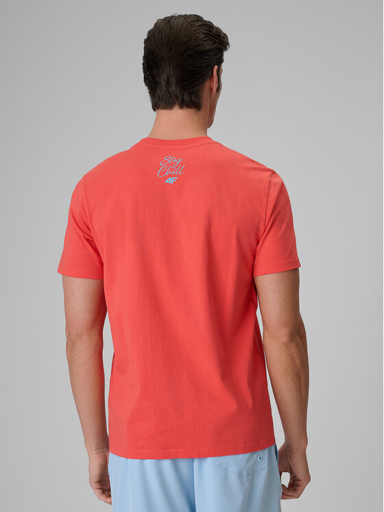 4F 4F T-Shirt SUMMER CODE Koralowy Regular Fit