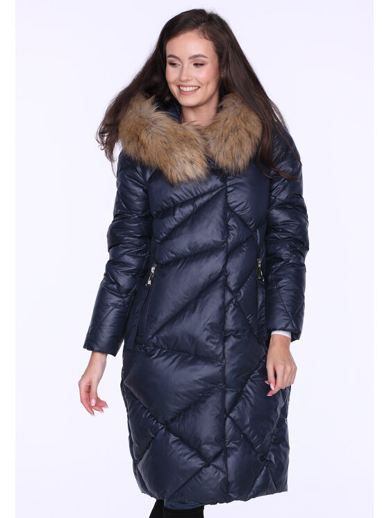 Perso Perso Kurtka damska BLH220039FXF Granatowy Regular Fit