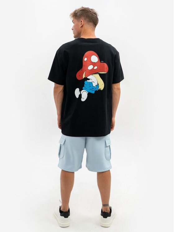Smerfy Smerfy T-Shirt 111618 Czarny Oversize