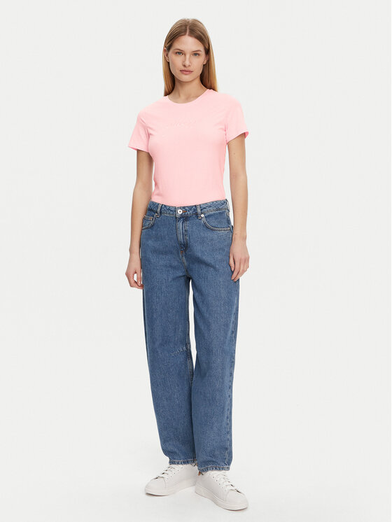 Guess Guess T-Shirt O5GI02 KBBU1 Różowy Regular Fit