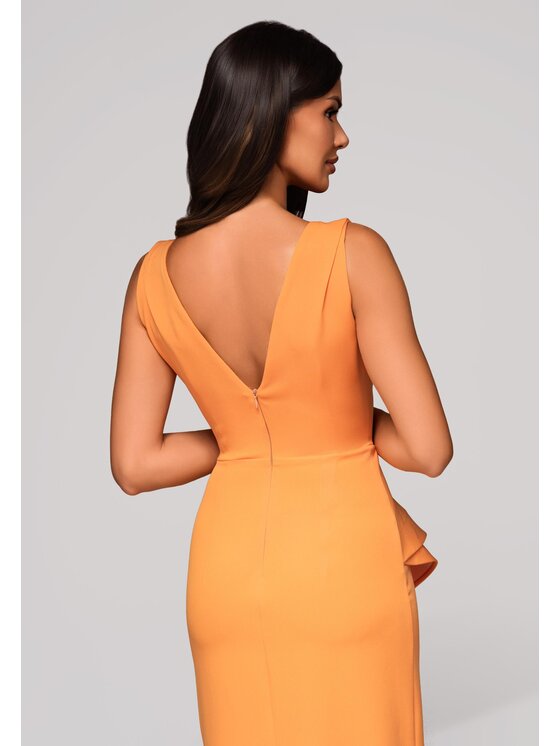 Ombre Ombre Sukienka wieczorowa LA-OM-DLR212 Pomarańczowy Regular Fit
