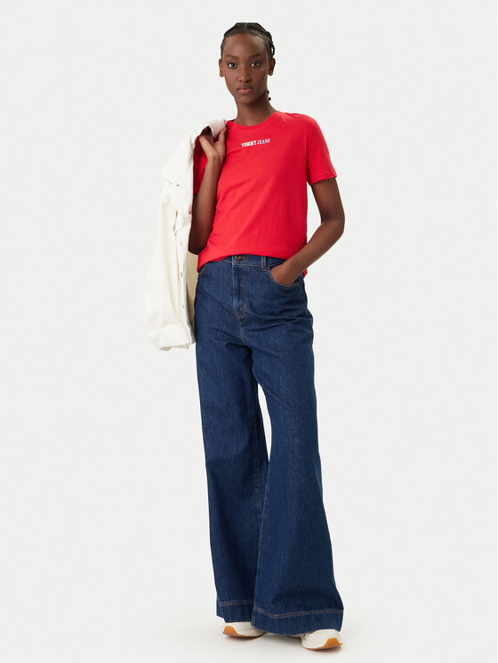 Tommy Jeans Tommy Jeans Póló DW0DW22277 Piros Regular Fit