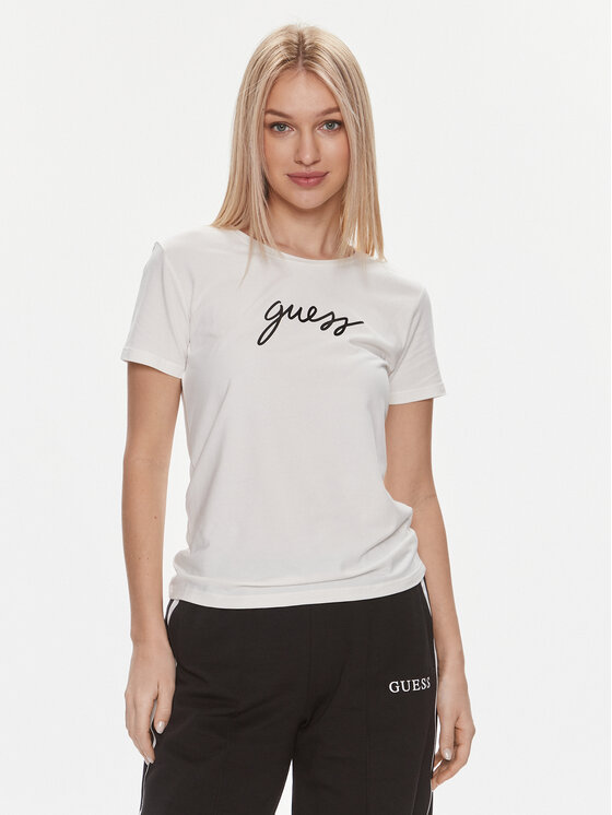 Guess Guess Marškinėliai Carrie O4RM09 KBBU1 Balta Regular Fit