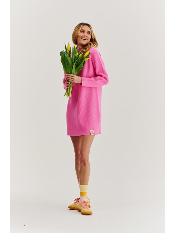 NAOKO NAOKO Úpletové šaty Love Me Pink Ružová Regular Fit