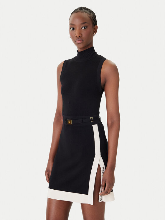 Elisabetta Franchi Elisabetta Franchi Φόρεμα υφασμάτινο AM-02S-61E2-V390 Μαύρο Regular Fit