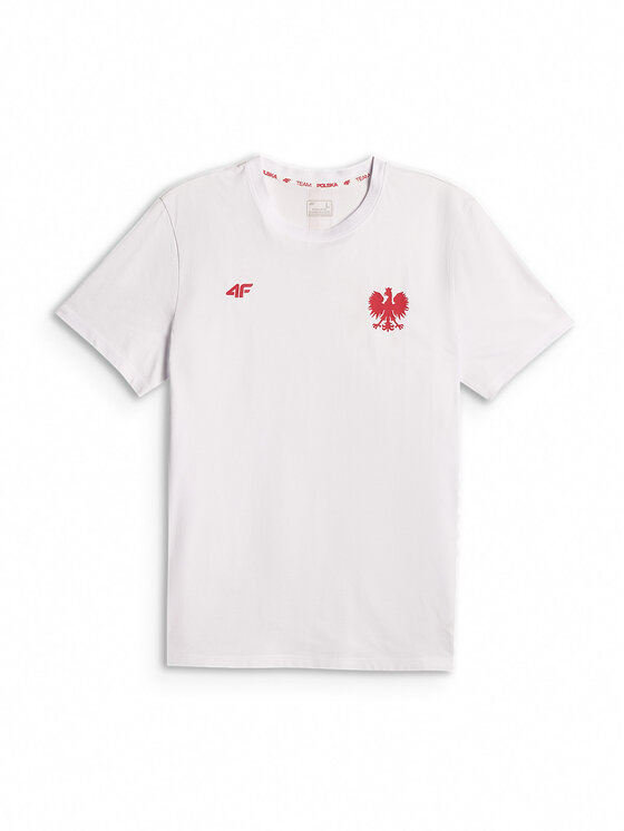 4F 4F T-Shirt STREFA KIBICA Biały Regular Fit