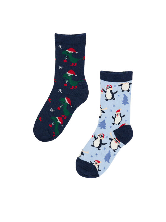 Action Boy Action Boy Lange Socken 8KB-006-AW23 (2-pack) Blau