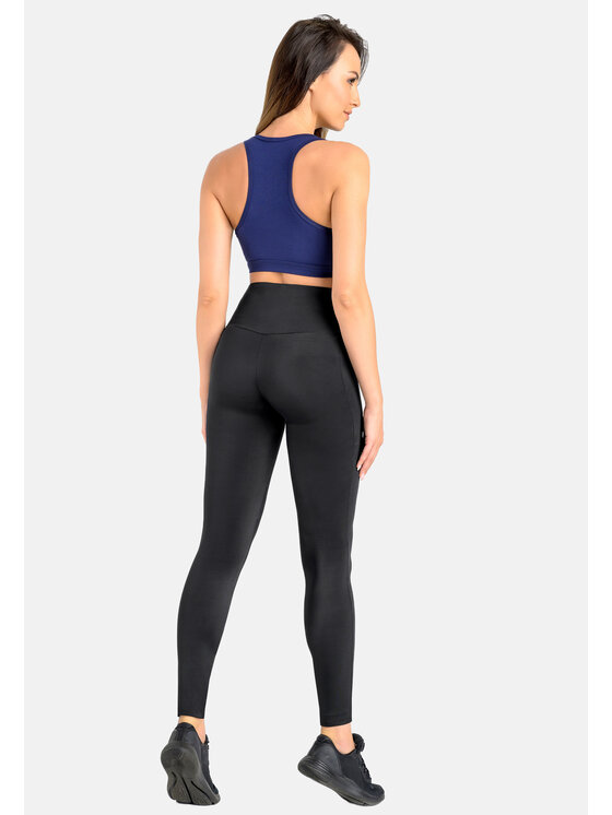 Teyli Teyli Legginsy damskie sportowe Yoggi Czarny Regular Fit