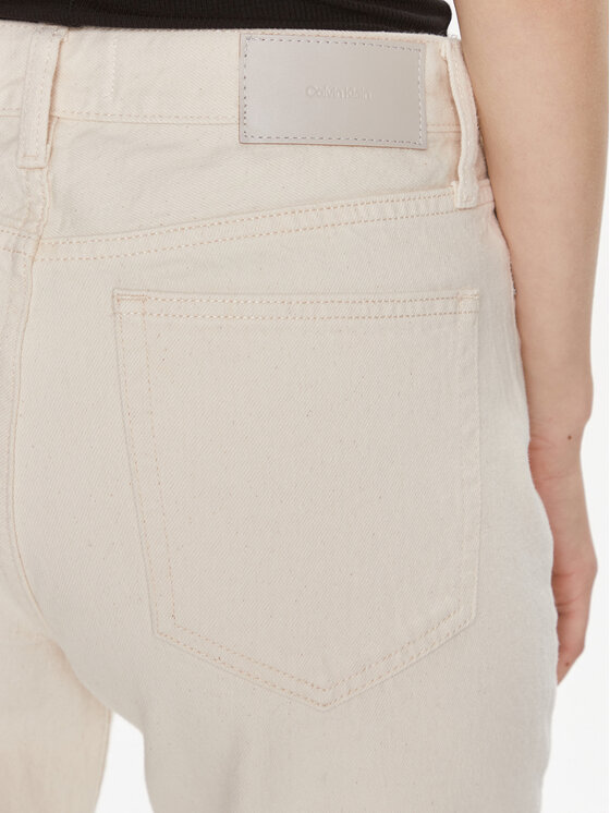 Calvin Klein Calvin Klein Blugi Mid Rise Relax Bootcut Ecru K20K206308 Alb Slim Fit
