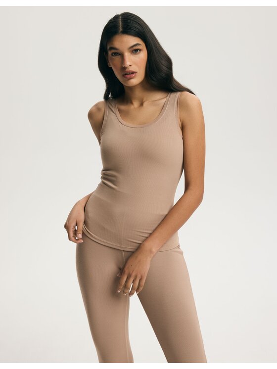 Esotiq Esotiq Top 45189 Beżowy Regular Fit