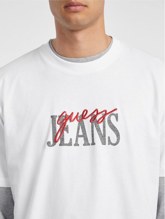 Guess Jeans Guess Jeans T-Shirt 165539 Bílá Classic Fit