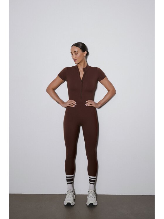 Estro Estro Jumpsuit ER00119503 Marrone scuro Slim Fit