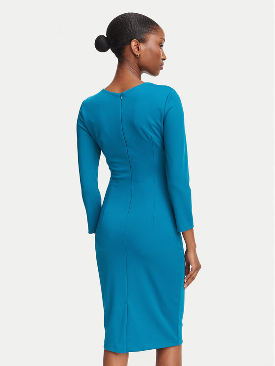 Rinascimento Rinascimento Kokteilinė suknelė CFC0130327003 Mėlyna Slim Fit