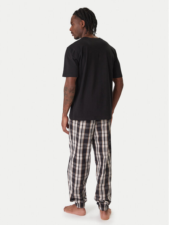 BOSS BOSS Pižama Easy Long 50535875 Črna Loose Fit