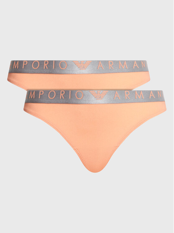 emporio armani underwear lot de 2 culottes classiques 163334 3r235 02662 orange