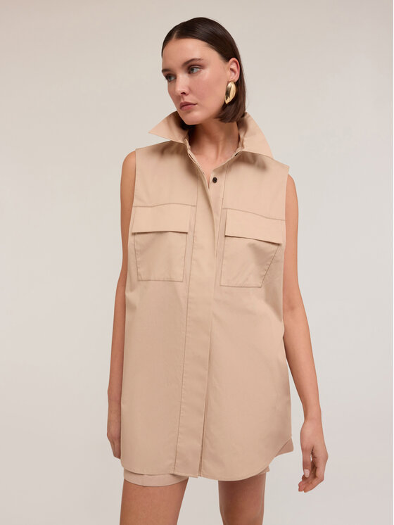 Motivi Motivi Camicia 5228Q000793N002 Écru Over Fit