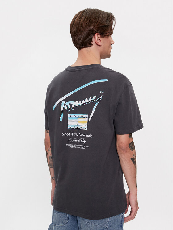 Tommy Jeans T Shirt Metallic DM0DM18283 Grau Regular Fit Modivo