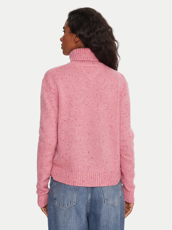 Tommy Jeans Tommy Jeans Bluză cu gât DW0DW21687 Roz Relaxed Fit