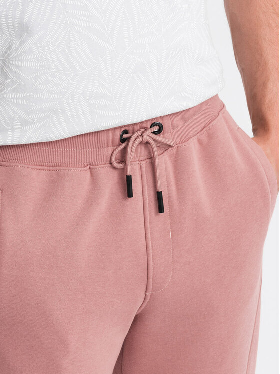 Ombre Ombre Joggers kalhoty OM-PABS-0174 Růžová Regular Fit