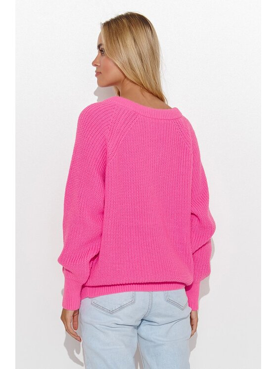 Makadamia Makadamia Sweter S140 Różowy Regular Fit