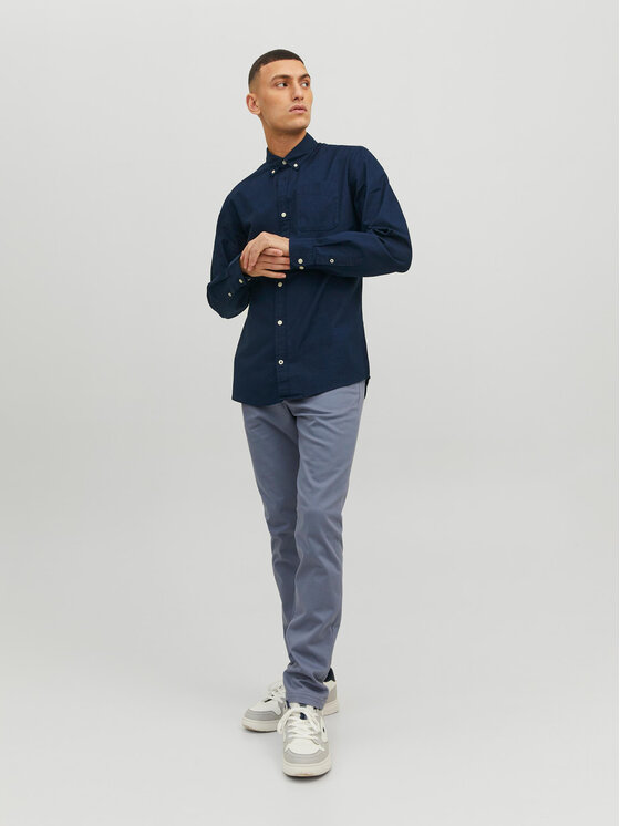 Jack & Jones Jack & Jones Koszula 12182486 Granatowy Slim Fit