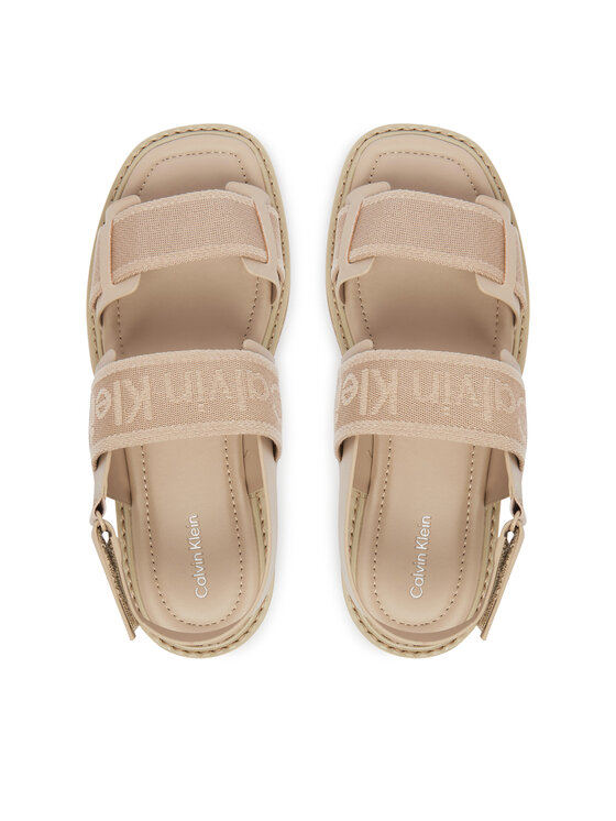 Calvin Klein Calvin Klein Sandále Sq Molded Sandal Webb HW0HW02872 Béžová