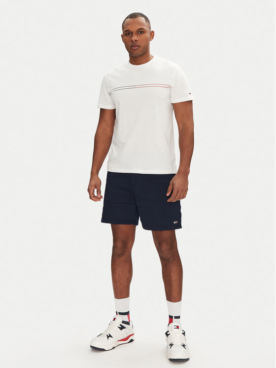 Tommy Jeans Tommy Jeans Tricou Entry Graphic DM0DM20779 Alb Slim Fit