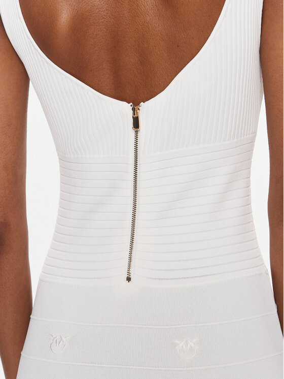 PINKO Pinko Vestito di maglia Cactus 102879 A1LK Bianco Slim Fit
