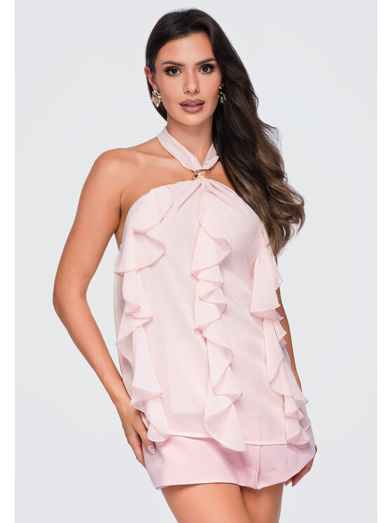 Ombre Ombre Bluzka OW-TS-E0077 Różowy Loose Fit