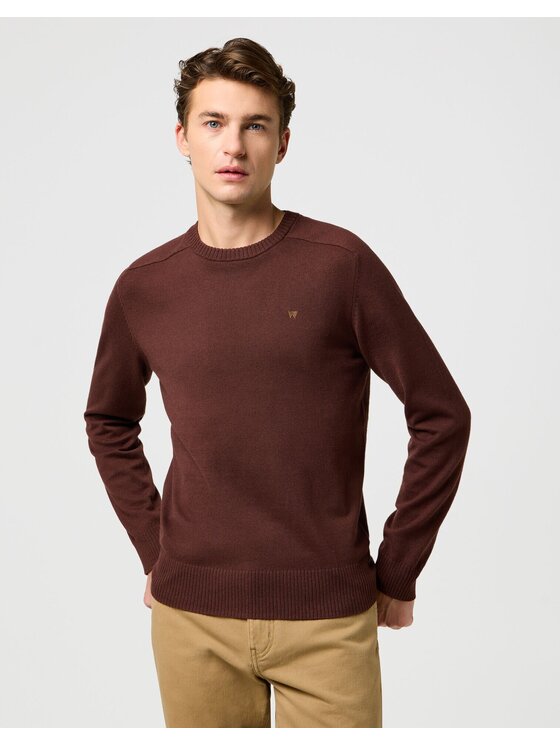 Wrangler Wrangler Sweter 112371538 Brązowy Regular Fit