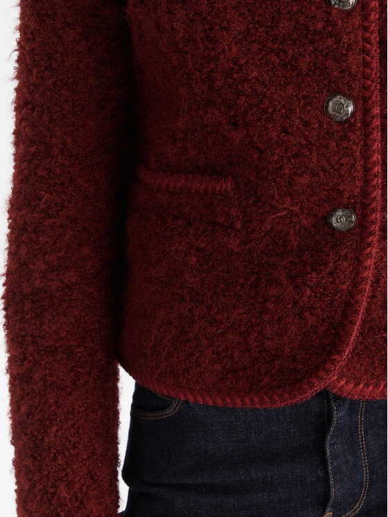 Guess Guess Ovčje usnje W5BL69 W3860 Bordo rdeča Regular Fit