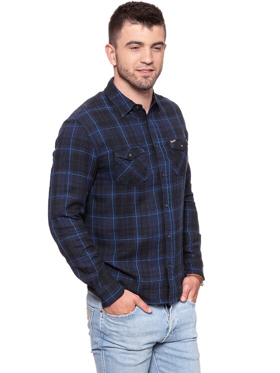 Wrangler Wrangler Camicia 2PKT MODERN WEST Nero Regular Fit