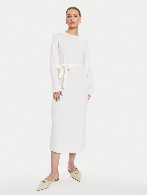 Max Mara Leisure Max Mara Leisure Úpletové šaty Scrivia 24263260 Bílá Regular Fit
