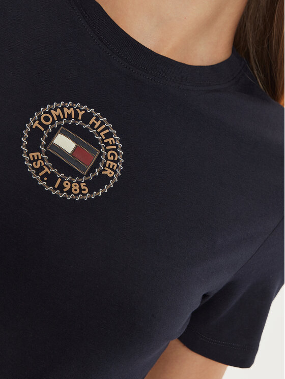 Tommy Hilfiger Tommy Hilfiger T-krekls Nautical Graphic WW0WW43652 Zils Slim Fit