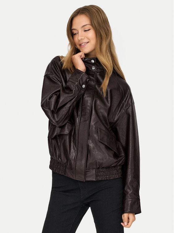 ONLY Geacă din imitație de piele Julia 15373024 Maro Loose Fit