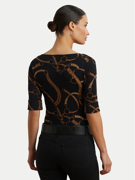 LAUREN RALPH LAUREN LAUREN RALPH LAUREN Bluzka 200971107001 Czarny Slim Fit
