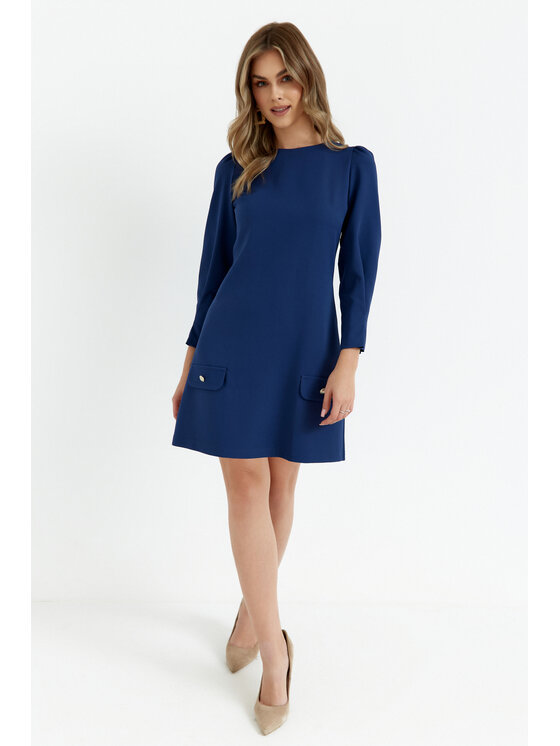 Makover Makover Sukienka wieczorowa K148 Granatowy Ladies Fit