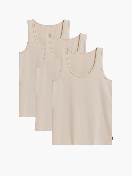 Atlantic Atlantic Top Basic Beżowy Regular Fit