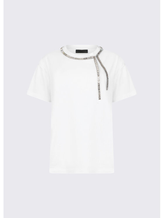 Liu Jo Liu Jo T-Shirt CA6167JS08811111 Biały Loose Fit