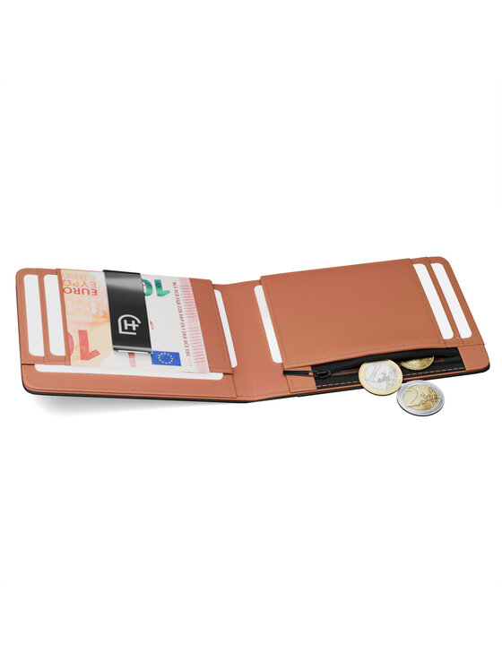 James Hawk James Hawk Mały Portfel Męski Męski skórzany portfel slim z RFID Czarny
