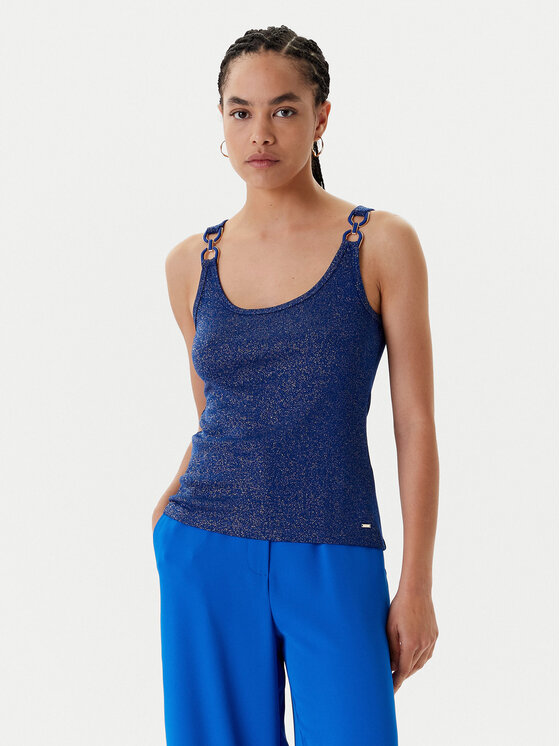 Morgan Top 251-DIDONI Blu scuro Slim Fit, taglia : M