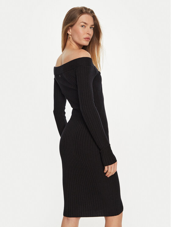 Guess Guess Sukienka koktajlowa Milana W4BK26 Z2V42 Czarny Slim Fit