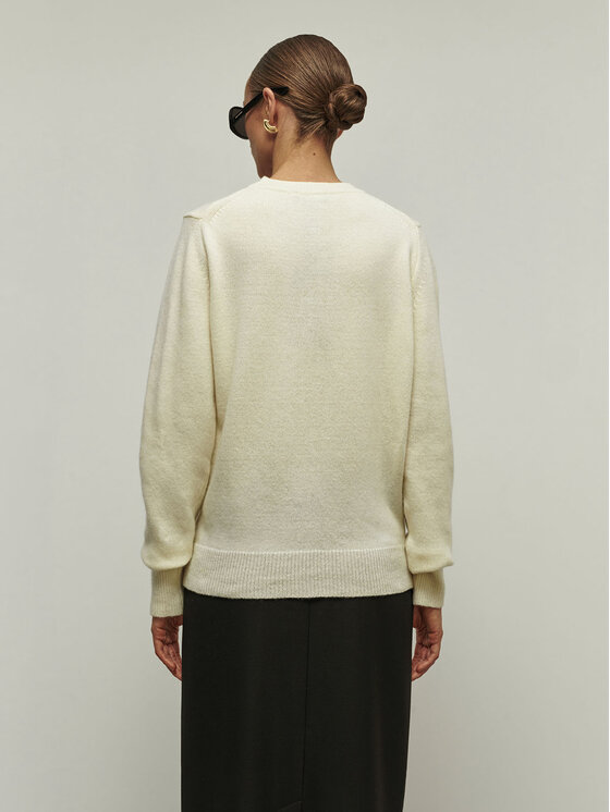 La Mania La Mania Sweter MELLOW Biały Classic Fit