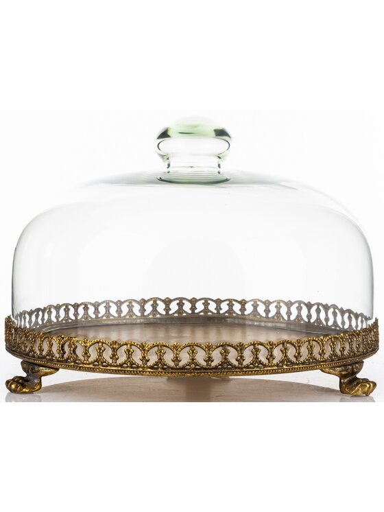 MIAhome MIAhome Patera taca okrągła z kloszem 17x25x25 cm OMBRA Złoty