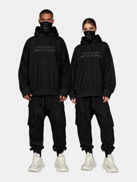 MADE BY SOCIETY MADE BY SOCIETY Kurtka anorak H18000FL2009998-HANORAC Czarny Basic Fit