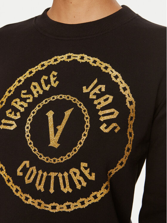 Versace Jeans Couture Versace Jeans Couture Majica dugih rukava 77HAIT02 CF01T Crna Regular Fit