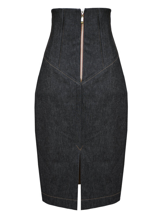 Kasia Zapała Kasia Zapała Spódnica jeansowa Leena jeans Szary Slim Fit